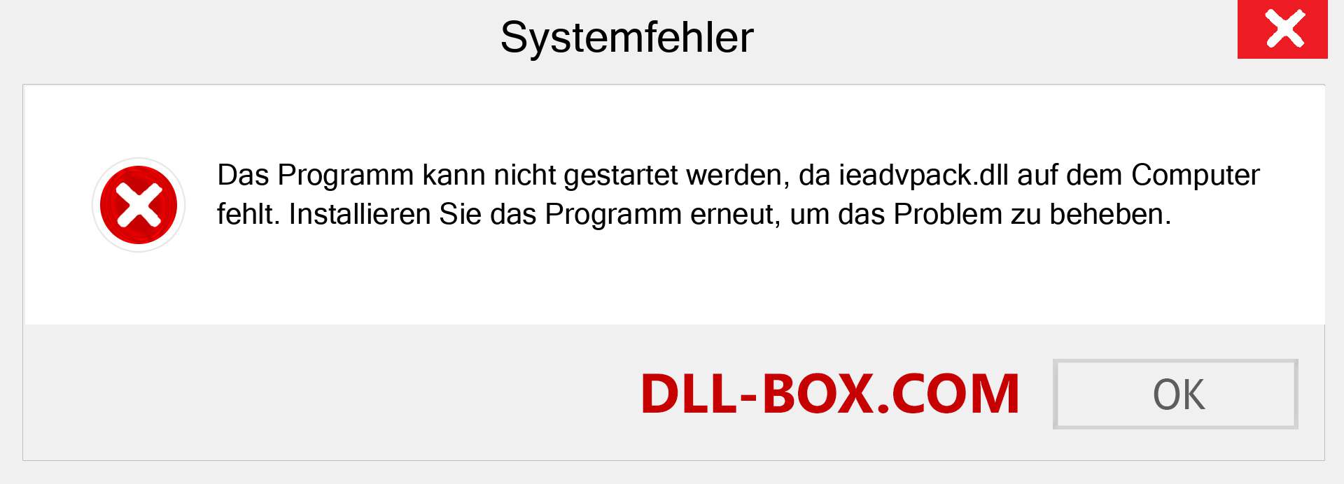 ieadvpack.dll-Datei fehlt?. Download für Windows 7, 8, 10 - Fix ieadvpack dll Missing Error unter Windows, Fotos, Bildern